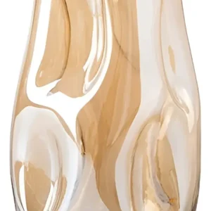 Vaso De Vidro Grosso Primeira Linha Forma Irregular Âmbar Ebenezer