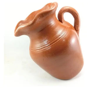 Jarro Vaso De Barro C/alça Inclinado Plantas Decorativo 22cm Cor Marrom 4