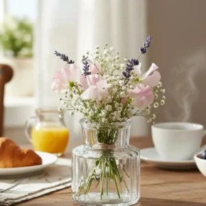 Mini Vaso De Vidro Minimal Baixo Decorativo Flores 8,5cm Transparente