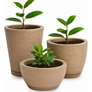 Kit 3 Vasos Para Plantas Polietileno -Decoração Para Sua Casa / Jardim