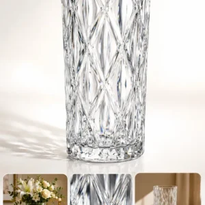 Vaso Tubo De Vidro Cristal Decorativo Transparente 19cm Vidro Cristal