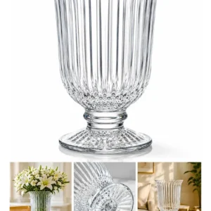 Vaso De Vidro Decorativo 18cm Transparente Cilíndrico