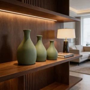 Trio De Vasos Decorativo Rack Cerâmica 3 Peças